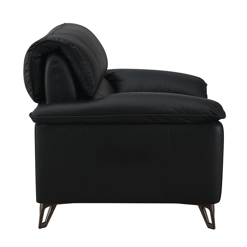 Eilene - Loveseat - Black Top Grain Leather - R&R Furniture Gallery (Fountain Valley, CA)