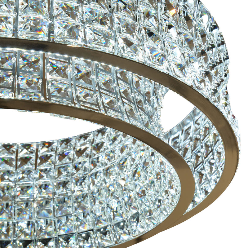 Michael Amini Lighting - Galaxy 32" Round LED Crystal Chandelier - Chrome