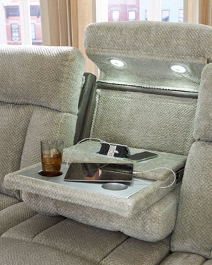 WhipLash - Power Reclining Sofa With Adj Headrest - Sisal - R&R Furniture Gallery (Fountain Valley, CA)