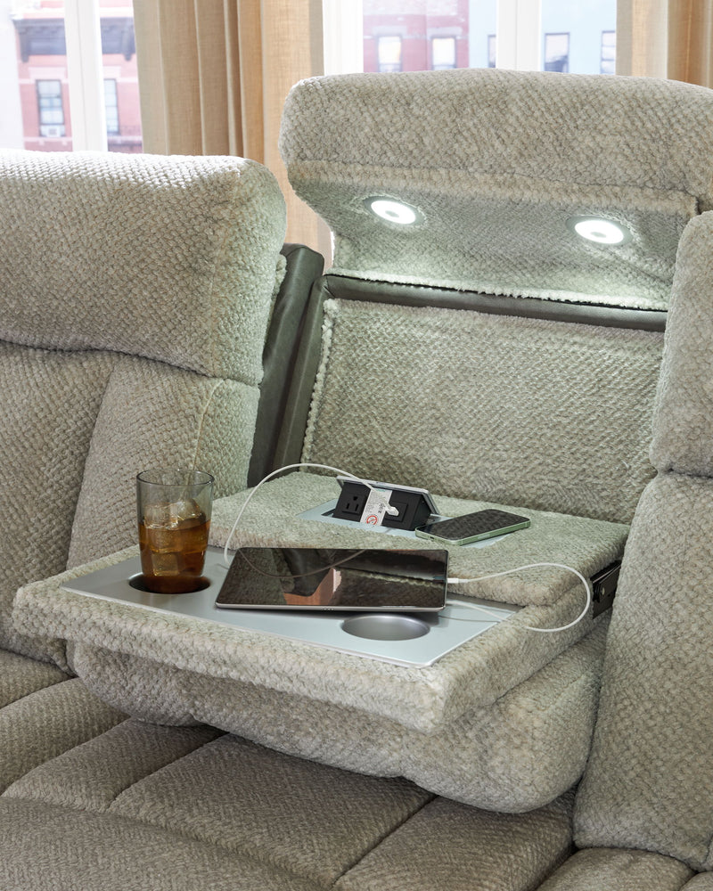WhipLash - Power Reclining Sofa With Adj Headrest - Sisal - R&R Furniture Gallery (Fountain Valley, CA)