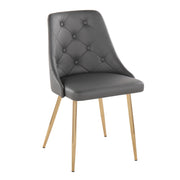 Lumi Source Marche contemporary dining chairs with metal legs, set of 2, featuring modern design and comfortable seating.