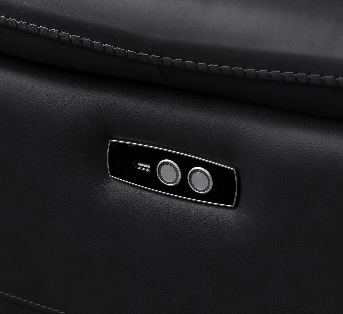2679 - Genuine Leather Sofa With 4 Power Recliners, Power Headrests & 3 Storage Consoles