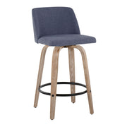Toriano - Contemporary Fixed-Height Counter Stool & Swivel With Round Footrest (Set of 2) - R&R Furniture Gallery (Fountain Valley, CA)