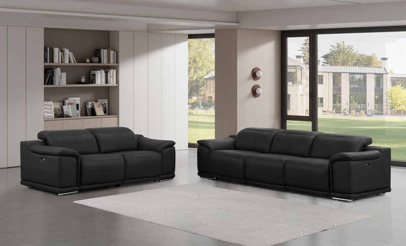 2679 - Genuine Leather Reclining Set (Sofa And Loveseat With 4 Power Recliners) - R&R Furniture Gallery (Fountain Valley, CA)