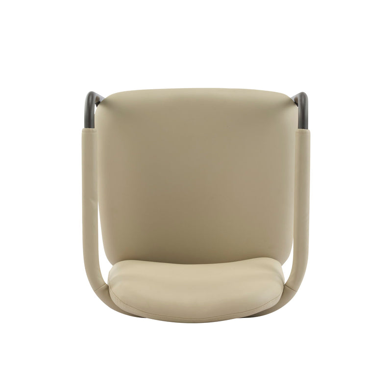 Modern Dining Chair (Set of 2) With Iron Frame - Espresso / Khaki - R&R Furniture Gallery (Fountain Valley, CA)