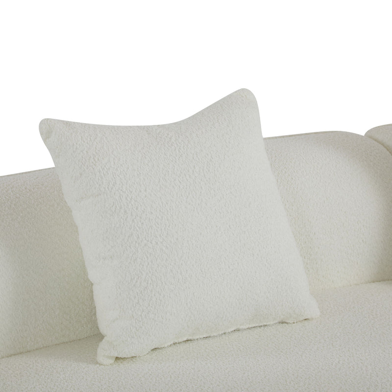 Noble House elegant curved sectional sofa with plush foam cushions, showcasing a comfortable stationary sofa design.