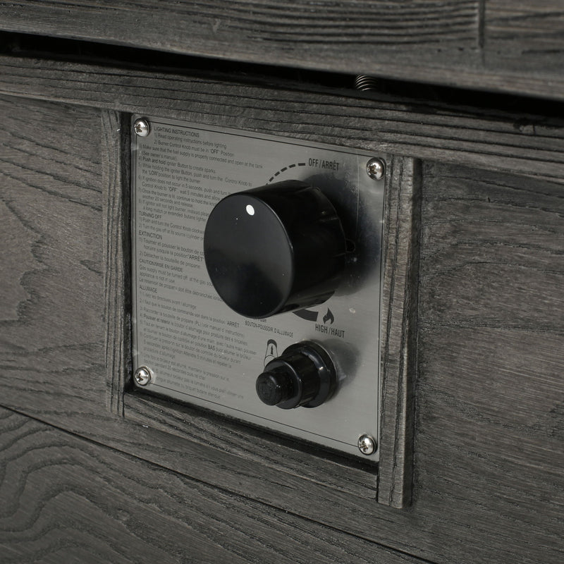 Transitional Rectangular Outdoor Propane Fire Pit With 50, 000 Btu