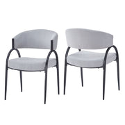 Contemporary Upholstered Dining Chairs With Metal Legs (Set of 2) - R&R Furniture Gallery (Fountain Valley, CA)