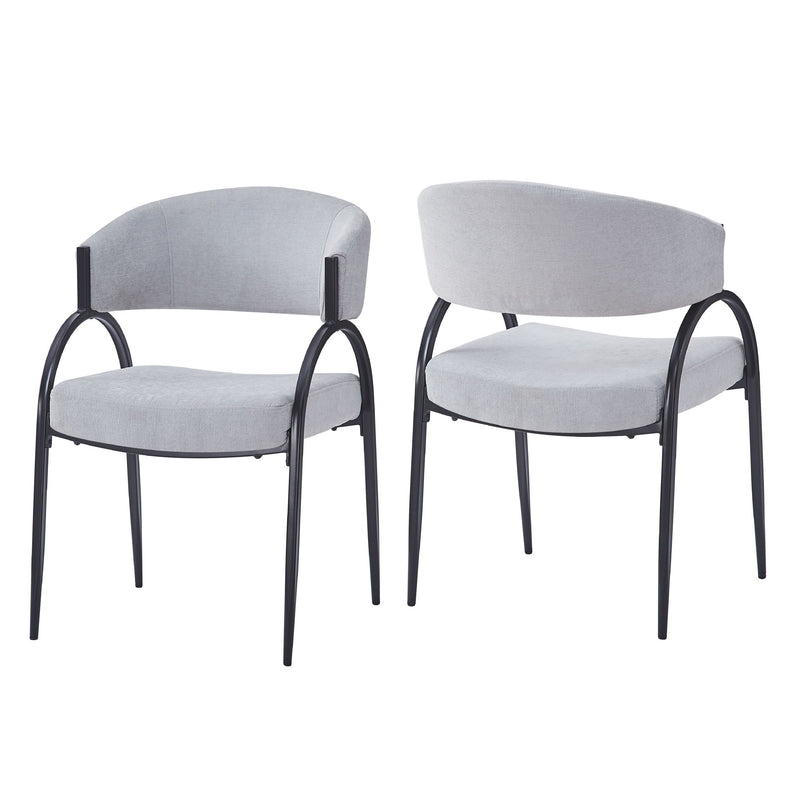 Contemporary Upholstered Dining Chairs With Metal Legs (Set of 2) - R&R Furniture Gallery (Fountain Valley, CA)