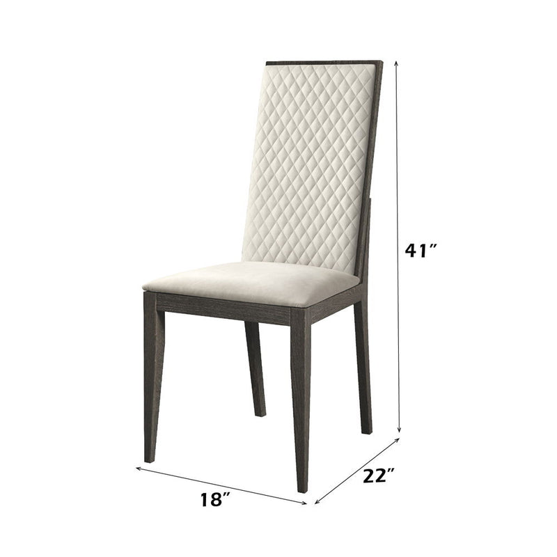 Venezia - Synthetic Leather Side Chair (Set of 2) - Gray - R&R Furniture Gallery (Fountain Valley, CA)
