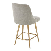 Gray and gold upholstered Uttermost Bramwell counter stool with a padded seat and sleek metal legs, ideal for kitchen or bar areas.