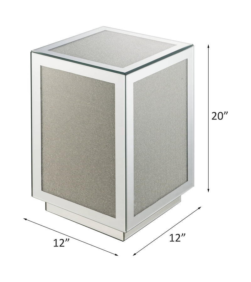Noralie - 20" Accent Table - Mirrored, Faux Diamonds - R&R Furniture Gallery (Fountain Valley, CA)