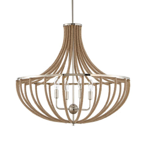 Lovelock - 4 Light Rope Empire Chandelier - Light Brown