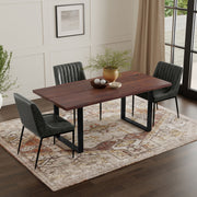 Handcrafted wooden dining table from Simpli-Home's Fieldcrest collection, featuring a sturdy design and natural wood finish.