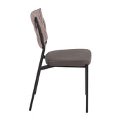 Set of two Lumi Source Tania braided contemporary chairs with woven seats and sleek modern design, shown from a front angle.