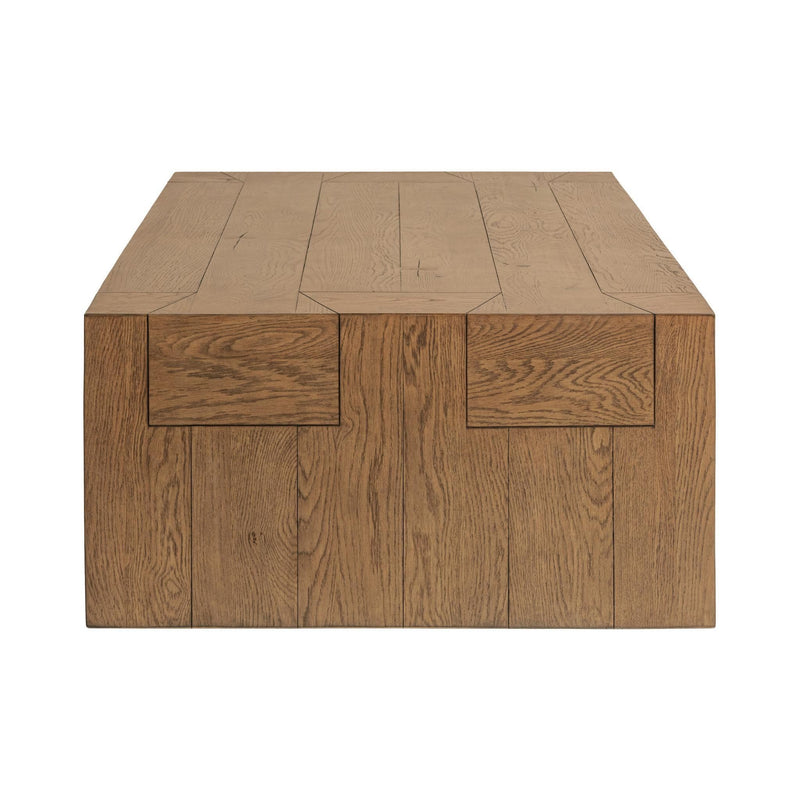 Classic Home Bristol reclaimed oak coffee table with rustic wood finish and sturdy rectangular design.
