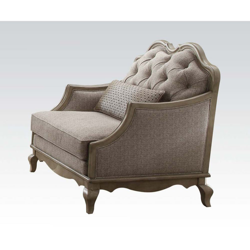Chelmsford - Chair With Pillow - Beige Fabric & Antique Taupe - R&R Furniture Gallery (Fountain Valley, CA)