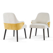 Indoor Dining Chair (Set of 2) With Sturdy Frame - Beige / Yellow - R&R Furniture Gallery (Fountain Valley, CA)