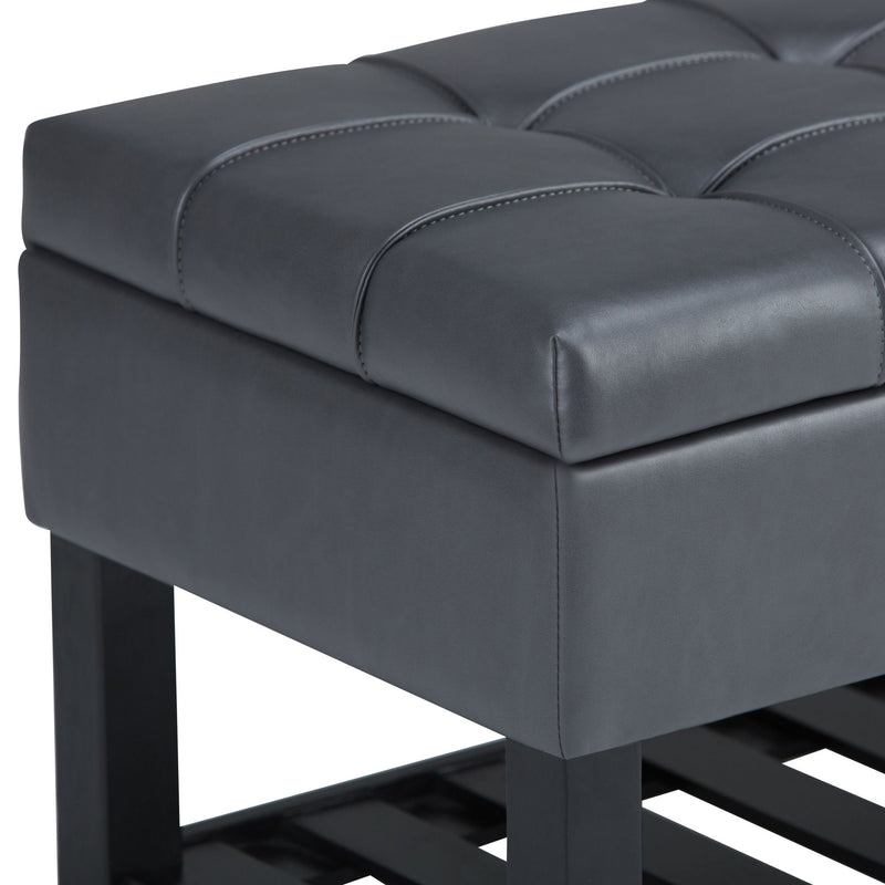Saxon - Upholstered Transitional Storage Ottoman Bench - R&R Furniture Gallery (Fountain Valley, CA)