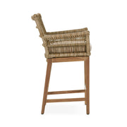Classic Home Valerie counter height stool with wooden legs and cushioned seat for kitchen or bar area.
