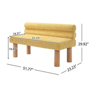 Noble House dining upholstered bench with cushioned seat and wooden legs, ideal for kitchen or dining room seating.