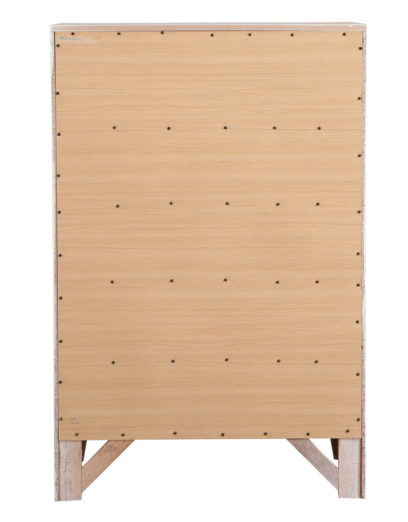 Glory Furniture Marilla accent chest with wooden finish and decorative handles, featuring multiple drawers for stylish storage.