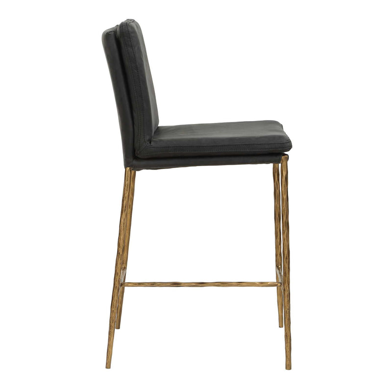 Uttermost Ascend counter stool with a sleek wooden seat and black metal legs, designed for counter height (24-27 inches).