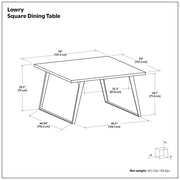 Simpli-Home Lowry handcrafted square dining table with wood finish, sturdy legs, and modern design for elegant dining spaces.
