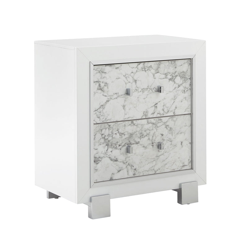 Skye - Marble Nightstand - White - R&R Furniture Gallery (Fountain Valley, CA)