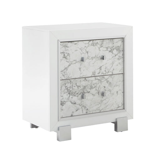 Skye - Marble Nightstand - White - R&R Furniture Gallery (Fountain Valley, CA)