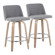 Toriano - Modern Design Fixed Height Counter Stool With Swivel With Round Footrest (Set of 2) - R&R Furniture Gallery (Fountain Valley, CA)