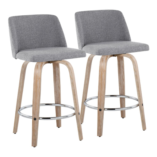 Toriano - Modern Design Fixed Height Counter Stool With Swivel With Round Footrest (Set of 2) - R&R Furniture Gallery (Fountain Valley, CA)