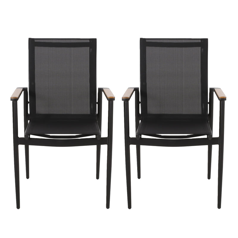 Barrister - Dining Chair (Set of 2) - Black / Natural - R&R Furniture Gallery (Fountain Valley, CA)