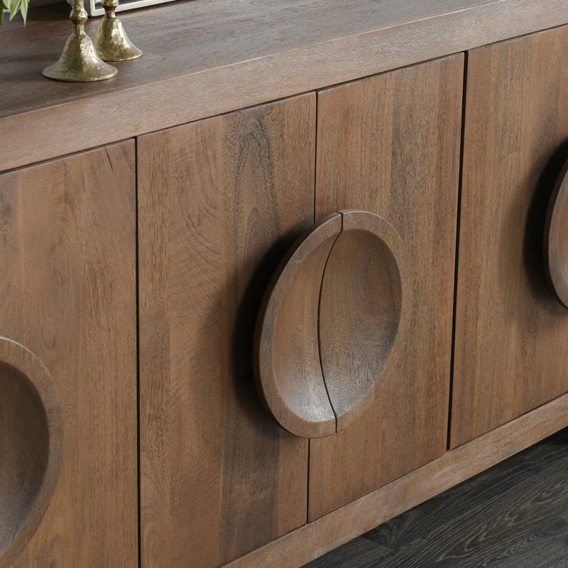 Vally - Wood 6 Door Buffet - Artisan Brown - R&R Furniture Gallery (Fountain Valley, CA)