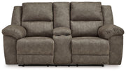 Laresview - Dbl Reclining Loveseat with Console - Fossil - R&R Furniture Gallery (Fountain Valley, CA)