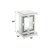 Noralie - 16" Accent Table - Mirrored & Faux Diamonds - R&R Furniture Gallery (Fountain Valley, CA)
