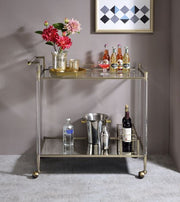 Cirro - Serving Cart - Antique Mirror & Wire Brass - R&R Furniture Gallery (Fountain Valley, CA)
