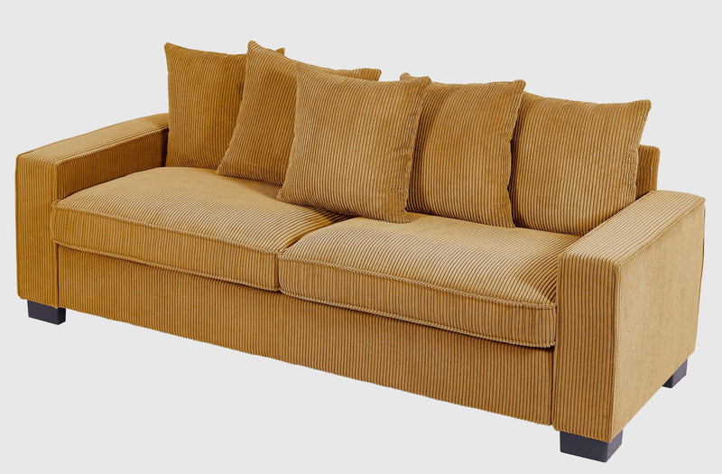 Luxe Sofa With 5 Matching Toss Pillows, Sleek Design, Spacious And Comfortable 3 Seater Couch - R&R Furniture Gallery (Fountain Valley, CA)
