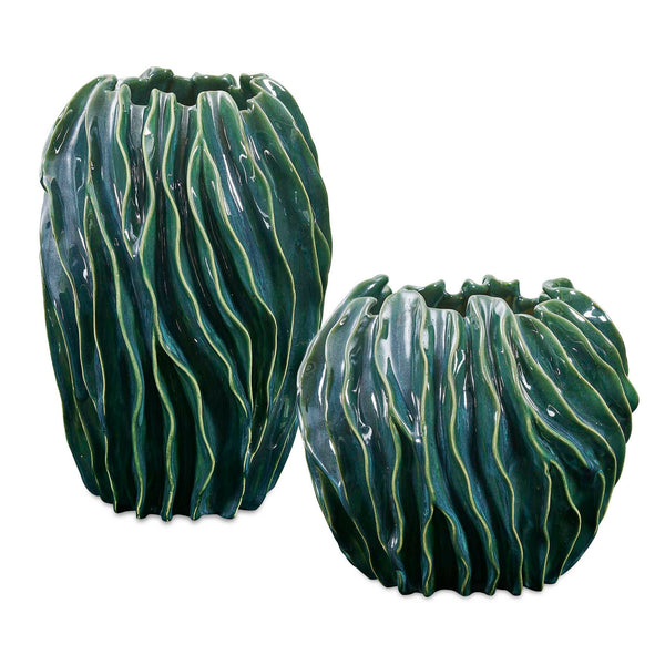 Veridian Ridge - Indoor-Outdoor Vases (Set of 2) - Green