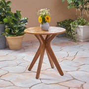Stamford - Outdoor Bistro Table Acacia Wood X - Base - Teak - R&R Furniture Gallery (Fountain Valley, CA)
