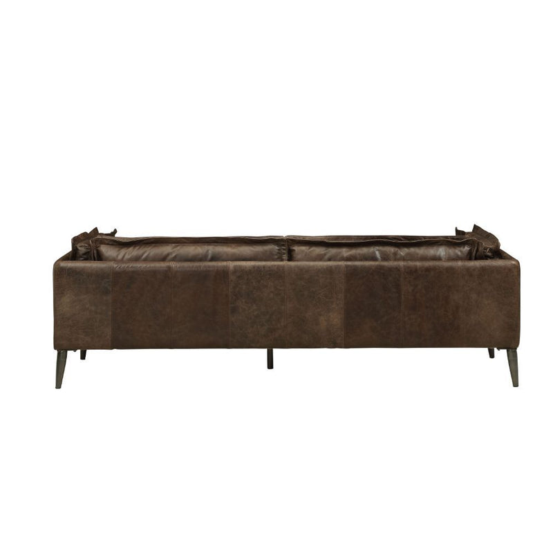 Porchester - Sofa - Distress Chocolate Top Grain Leather - R&R Furniture Gallery (Fountain Valley, CA)