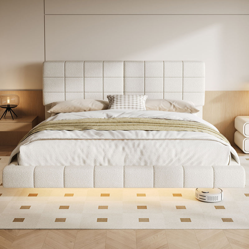 Floating Bed With Light, Soft Touch Surface - R&R Furniture Gallery (Fountain Valley, CA)