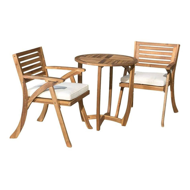 Outdoor Dining Set With Coffee Table And 2 Chairs - Teak - R&R Furniture Gallery (Fountain Valley, CA)