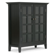 Handcrafted Acadian medium storage cabinet by Simpli-Home, showcasing a natural wood finish and functional accent cabinet design.