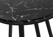 Accent Table, Side, Round Marble Look Contemporary & Modern - Black - R&R Furniture Gallery (Fountain Valley, CA)
