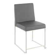 Lumi Source Fuji high back contemporary dining set with glass tabletop and four matching chairs, modern 5-piece dining room furniture.