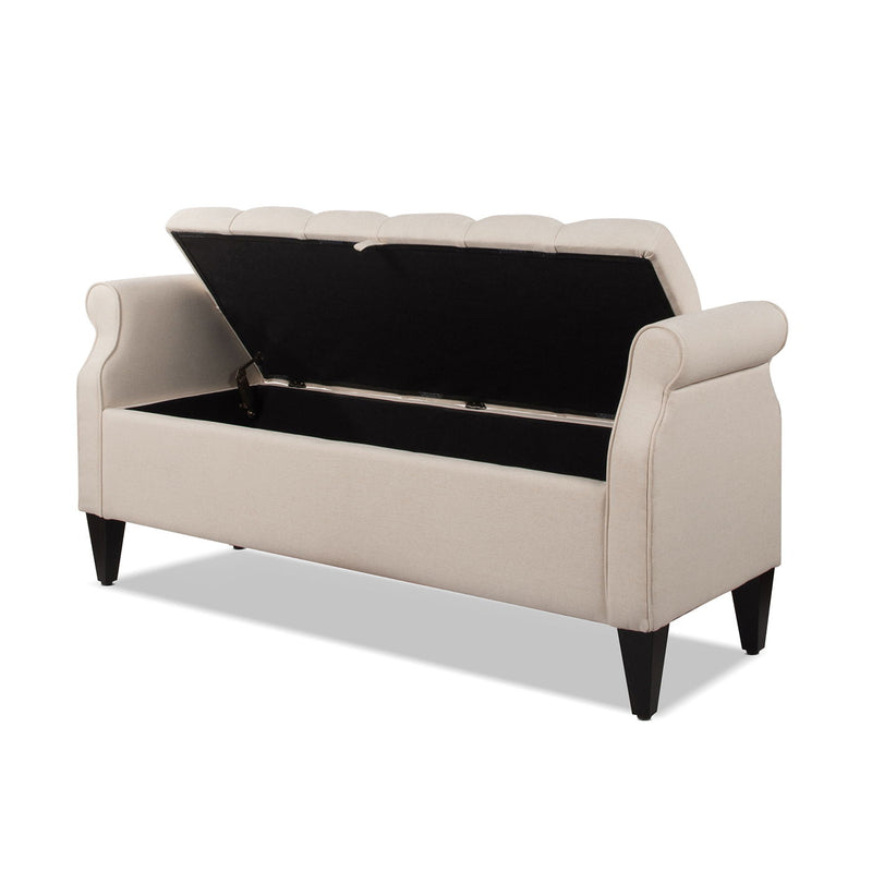 Jacqueline - Tufted Roll Arm Storage Bench - R&R Furniture Gallery (Fountain Valley, CA)