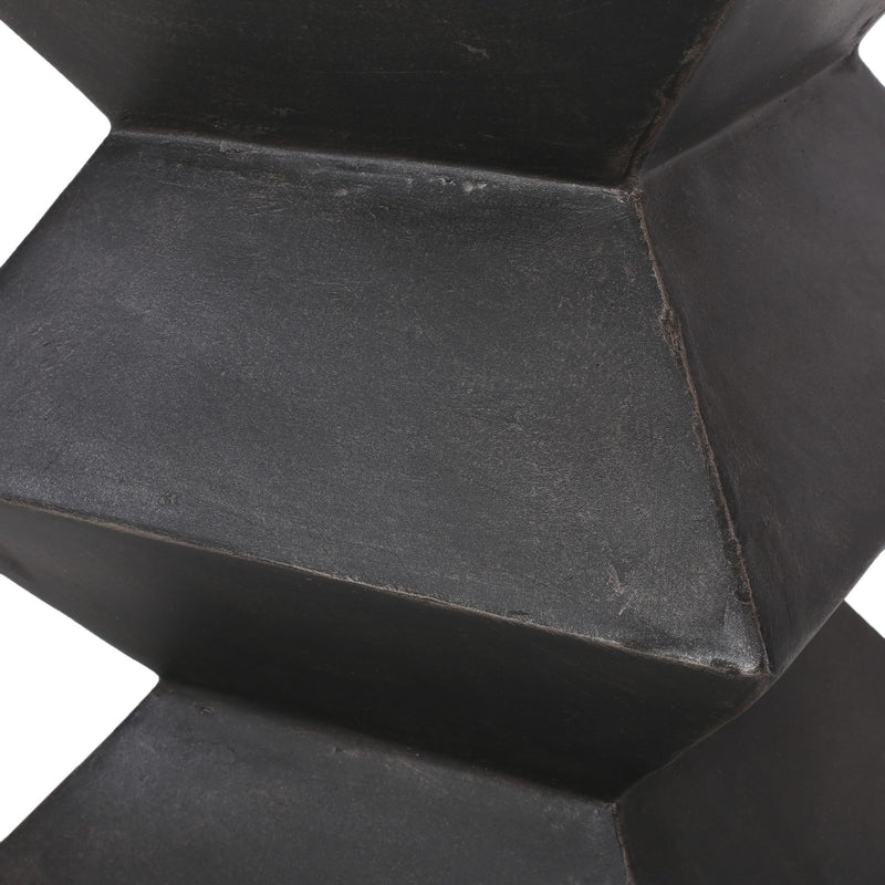 Outdoor lightweight concrete side table with copper finish by Noble House, featuring a sleek, modern design suitable for outdoor spaces.