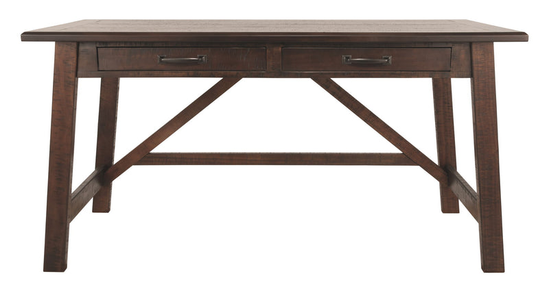 Baldridge - Home Office Large Leg Desk - Rustic Brown - R&R Furniture Gallery (Fountain Valley, CA)