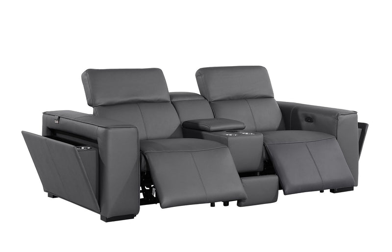 1224 - 6-Piece Modular Power Reclining Sofa, Loveseat & Chair Set In With 5 Power Recliners & Power Headrests